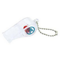 Translucent Clear Whistle w/ Color Bead Key Chain